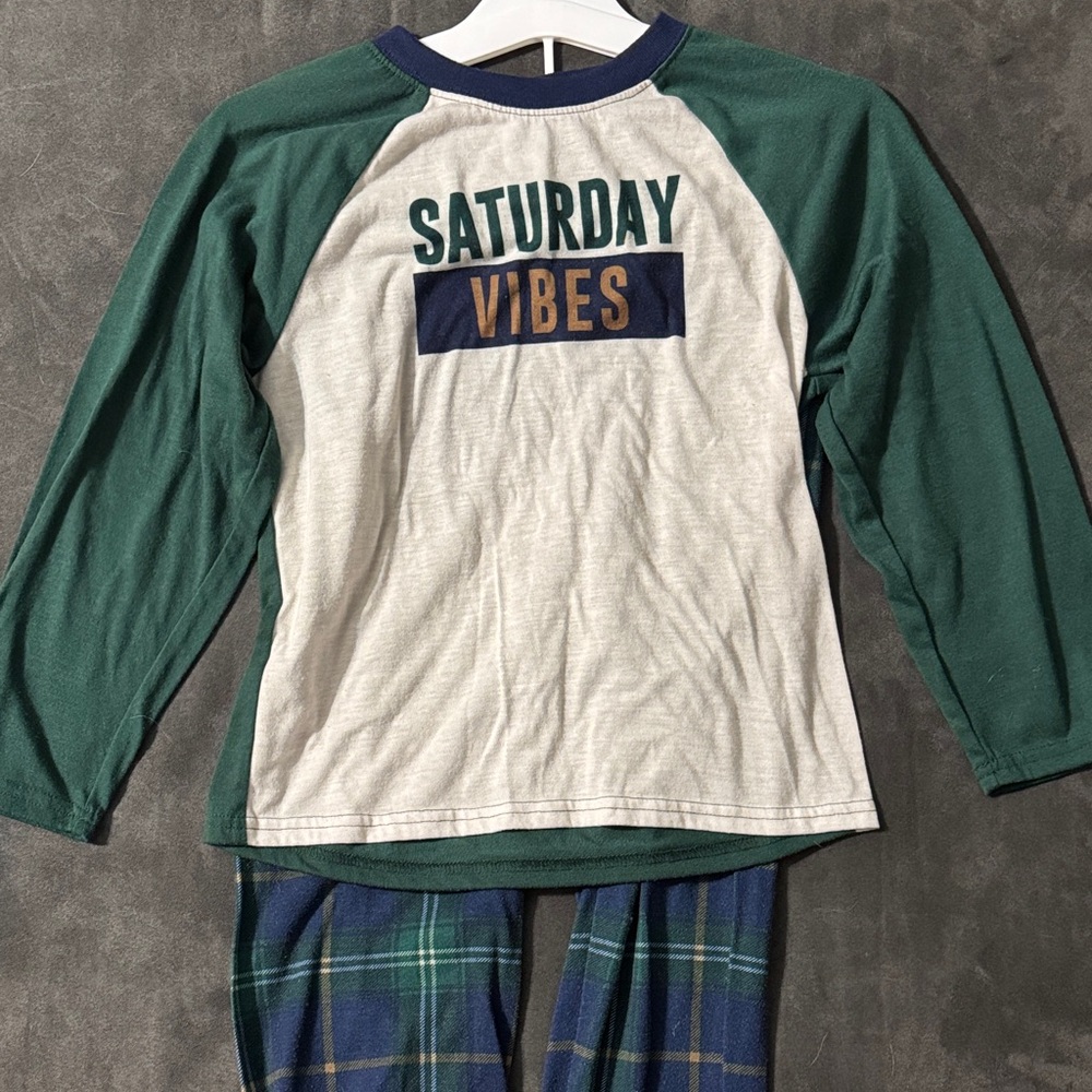 The Children's Place Green and Blue Pajama Set
